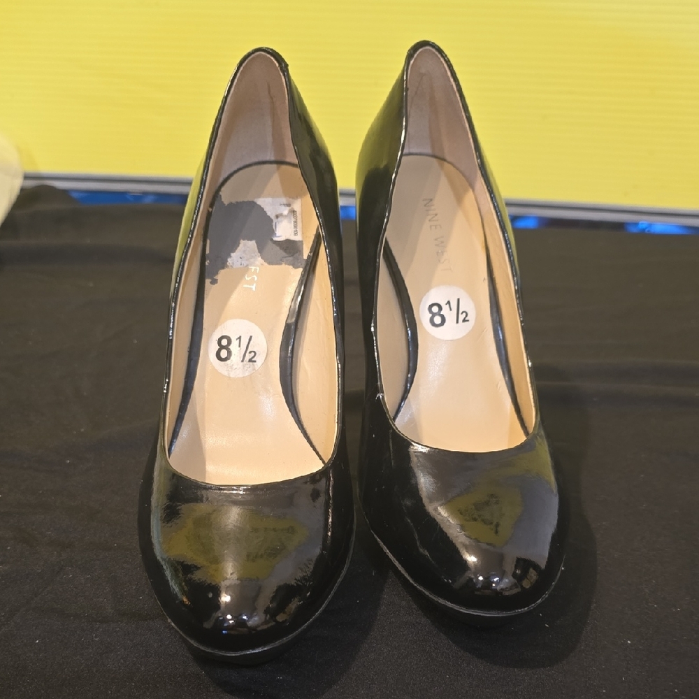 Nine West Shiny Black Heels